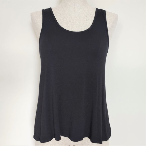 🎃 Daytrip Black Flowy Trapeze Tank bow on back S - Picture 2 of 5